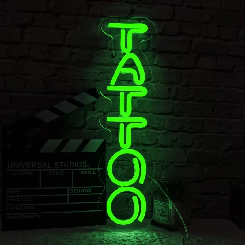 Tattoo Sign for Wall Decoration, Adjustable Brightness for Beauty Salons, Shops, And Man Caves, USB Powered Business Neon Sign