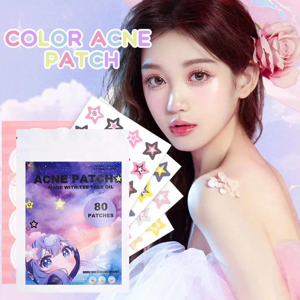 Pimple Patches Fashion Ultrathin Breathable Acne Covering PE Patch Beauty Face Acne Patch Colorful Star Spot Removal Sticker