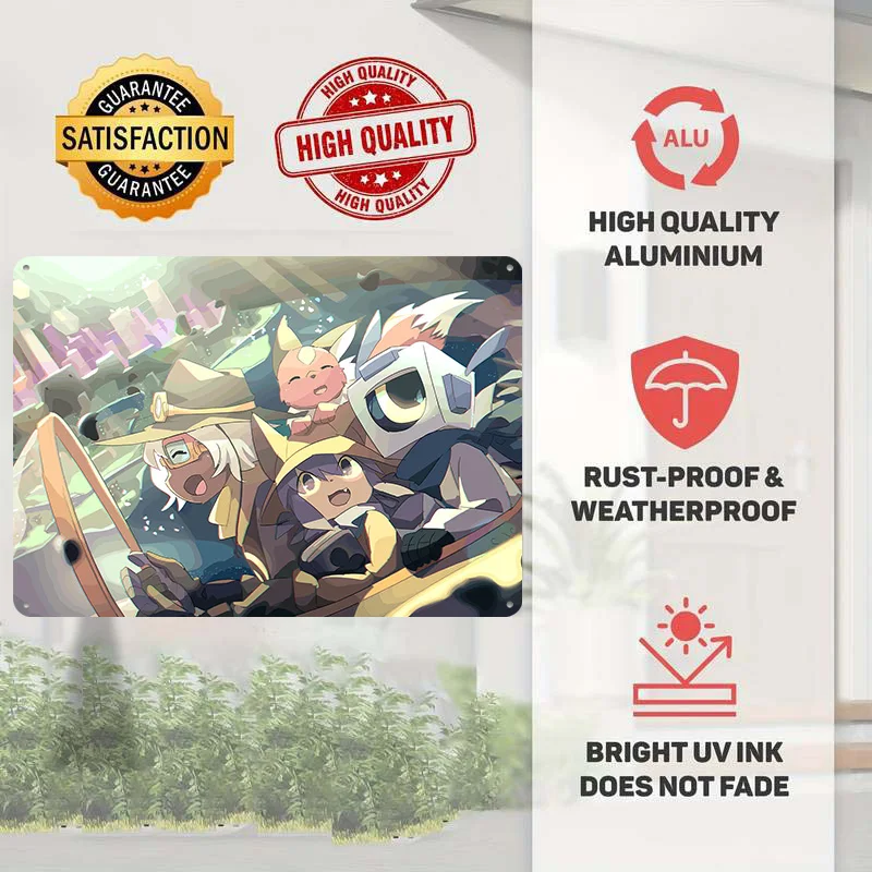 Niko OneShot 3D Printed Texture Poster Personalized Wall Art Retro Metal Tin Signs for Decor Living Room Interior Decoration