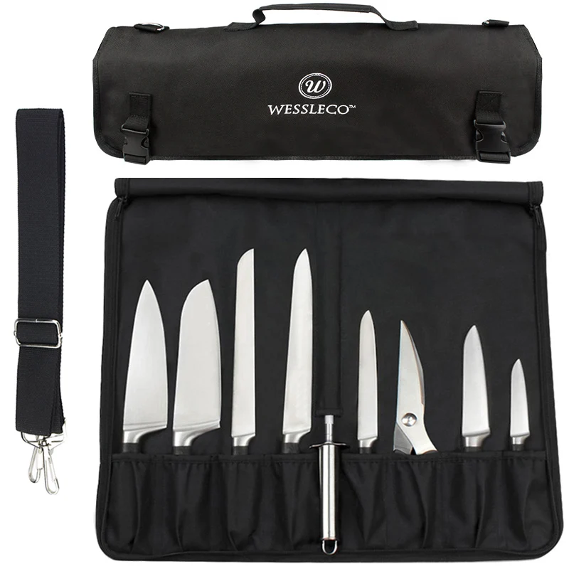 

Oxford Cloth 9 Slot Kitchen Chef Knife Roll Bag Meat Cleaver Utility Pocket Portable Outdoor Camping Carry Case Bag Organizer