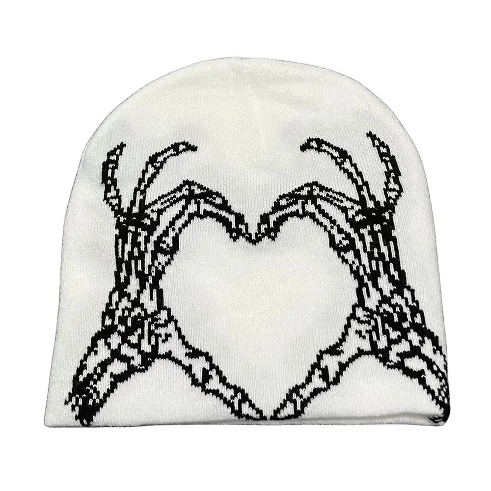 Knitting Cap Hat for Men and Women Beanie Bonnet Skull Gothic Wool Acrylic Warm Casual Skullies Y2k Ins Hip Hop Cap Cold Cap