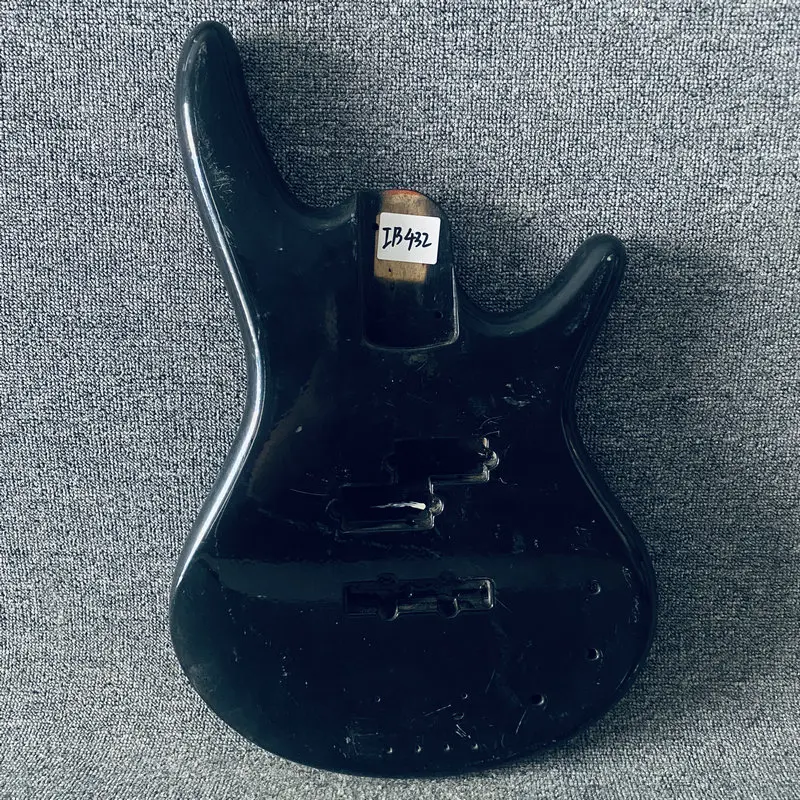 

IB432 PJB Electric Bass Black Color Solid Basswood with Damages Dirty Semi Finishing DIY Replace Bass Guitar Parts