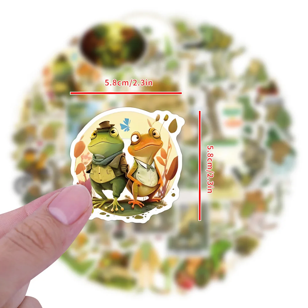 10/50PCS Frog and Toad Readings Cartoon Fun Graffiti Decorative Stickers for Desk Bicycle Water Cup Stickers Kids Toy Gift