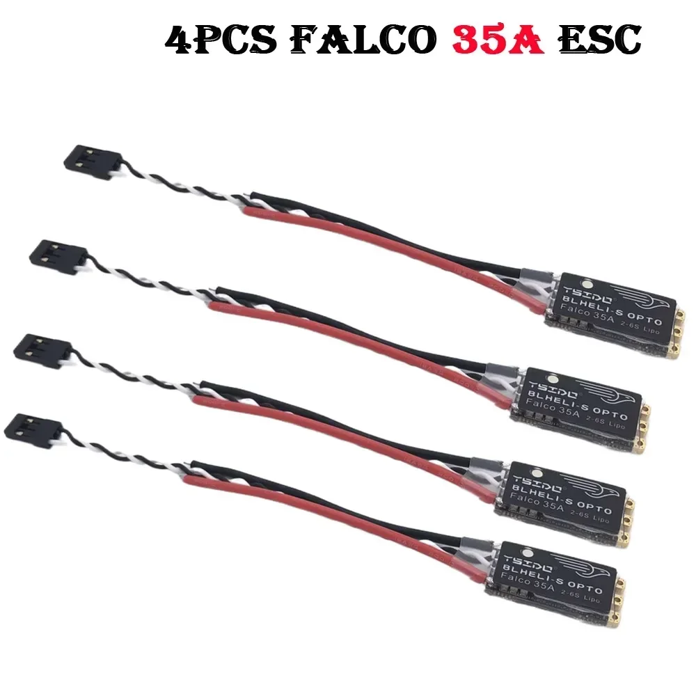 For Falco 35A 45A BLHeli_S ESC 2-6S Lipo Brushless Electronic Controller with LED Light Support DSHOT125/300/600 for Drone