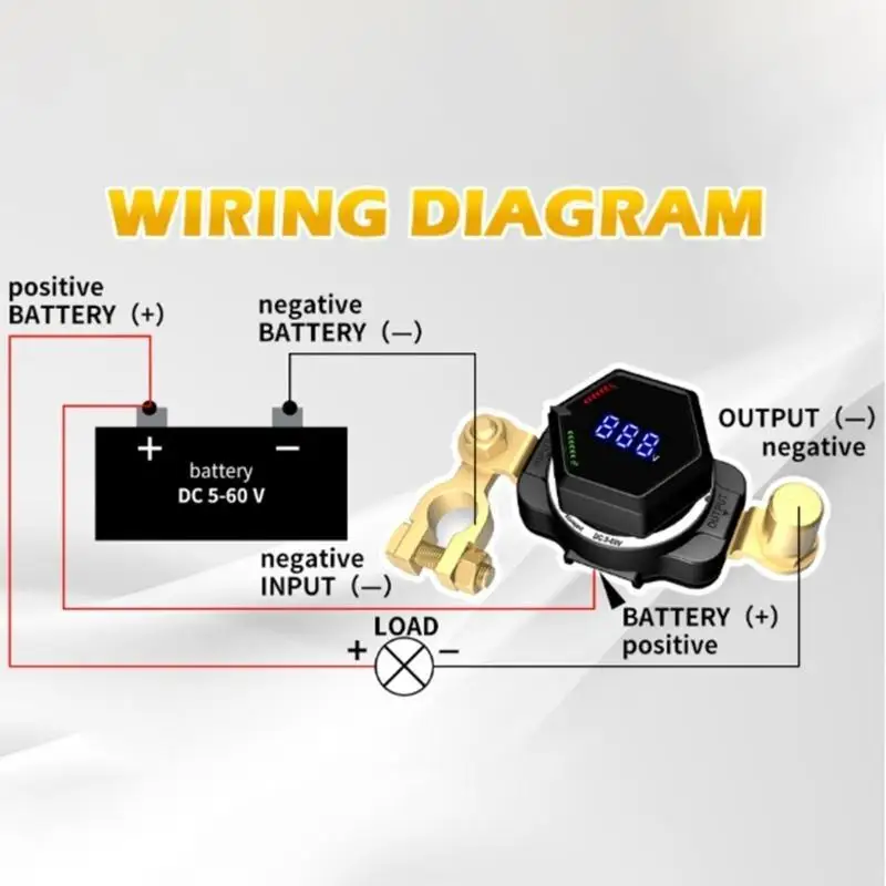 652F Digital Battery Disconnect Switches Waterproof Battery Cut Off Switches Readout