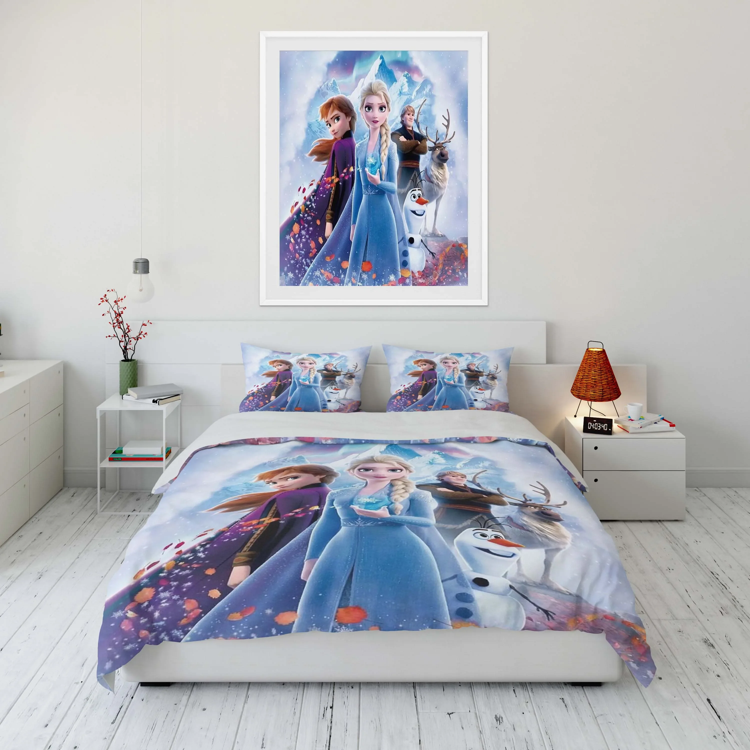 

10 Sizes Disney Frozen Elsa Printed Bedding Set Duvet Cover Anime Quilt Adult Kids Birthday Gift Full Size King Size Bedding Set