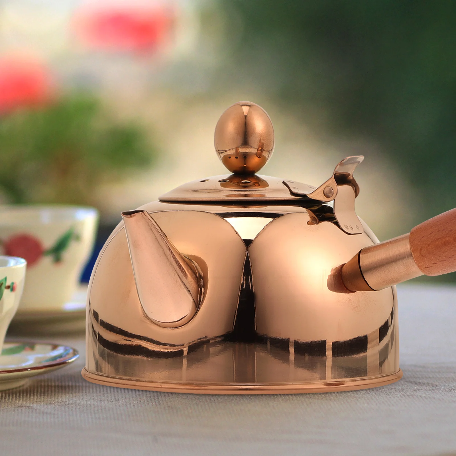 

Side Handle Kettle Tea 500Ml Capacity Stainless Steel Heatinsulated Wood Comfortable Clean Home Kitchen Use