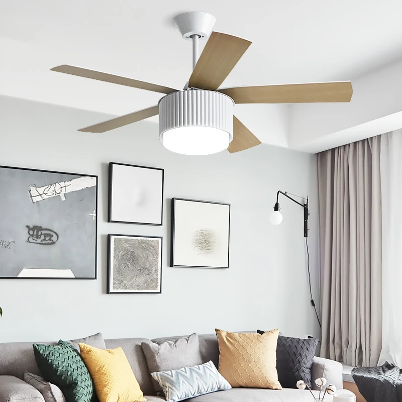Morden Design Decorative Remote Control Three Plywood Blades Electric Led Ceiling Fan With Light