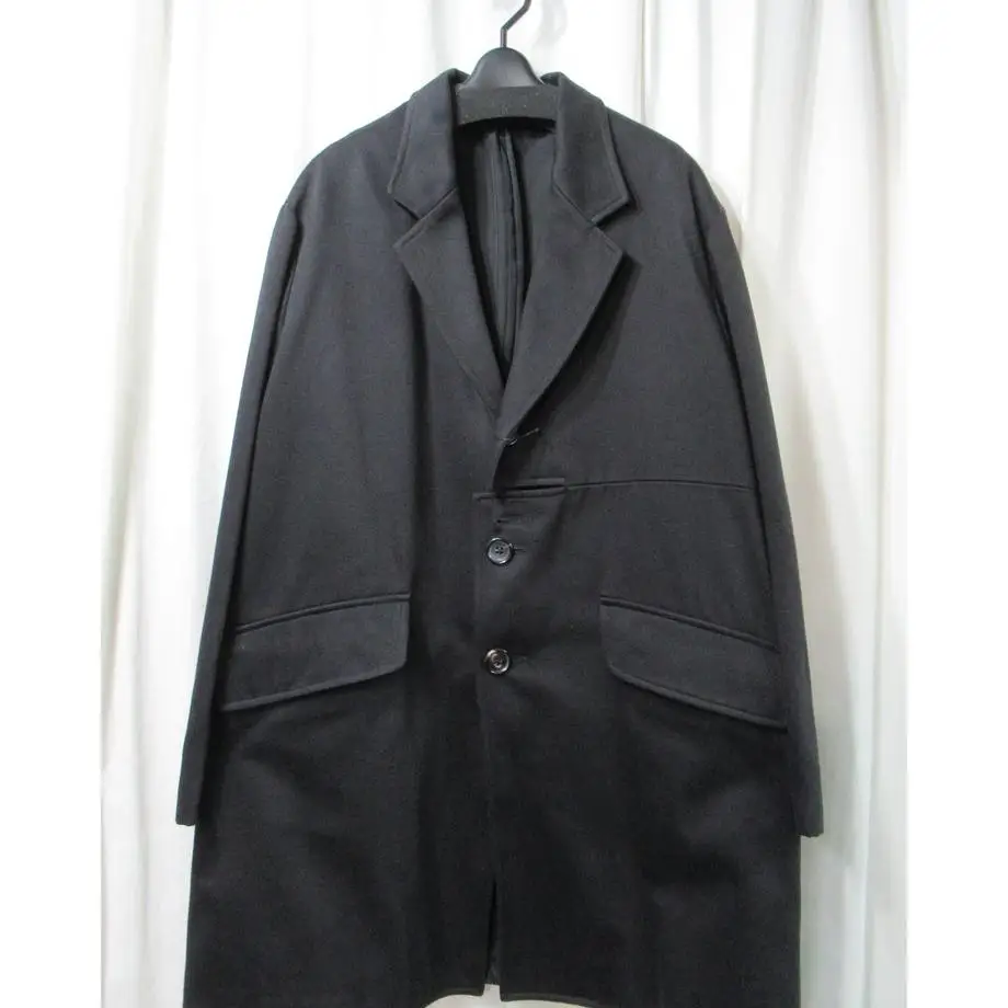 TOP-YAMAMOTO ® Retro-style black suit jacket for men, loose double-breasted collar, casual suit