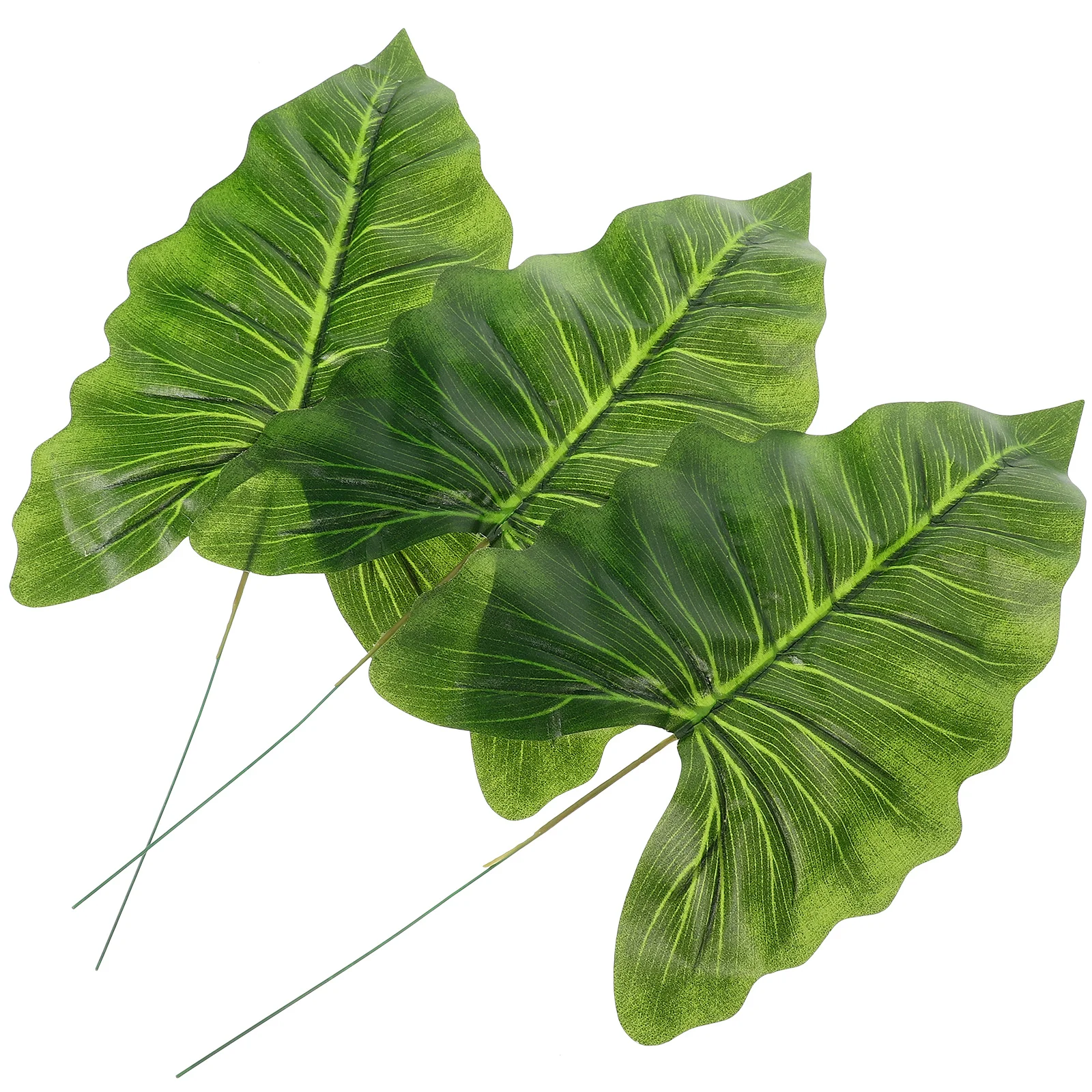 

3 Pcs Artificial Green Plants Simulation Leaves Layout Decor Fake Leaf Adornment Silk Cloth