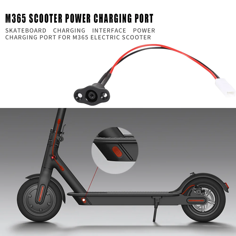 Skateboard Power Charging Port ABS Charging Interface for M365 Electric Scooter