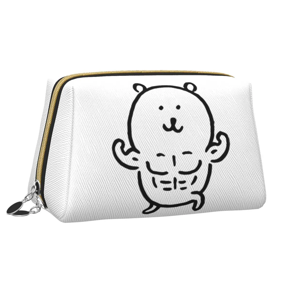 

Joke Bear Muscle Storage Organizers Girls For Necessaries Graphic Makeup Pouch Traveling Portable Zip Casual Cosmetic Bags