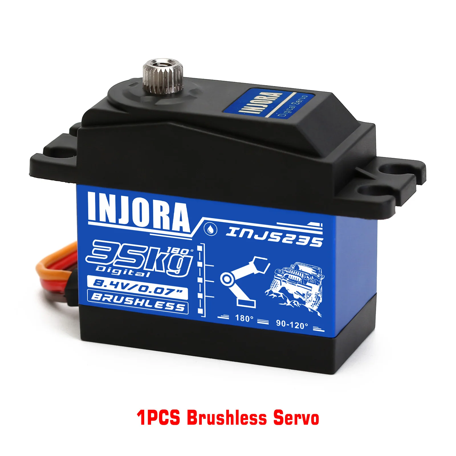 Injora INJS235 35Kg Waterdichte Borstelloze Servo Hoogspanning Metal Gear Grote Koppel Digitale Servo Voor 1:10 1:8 Rc Auto model