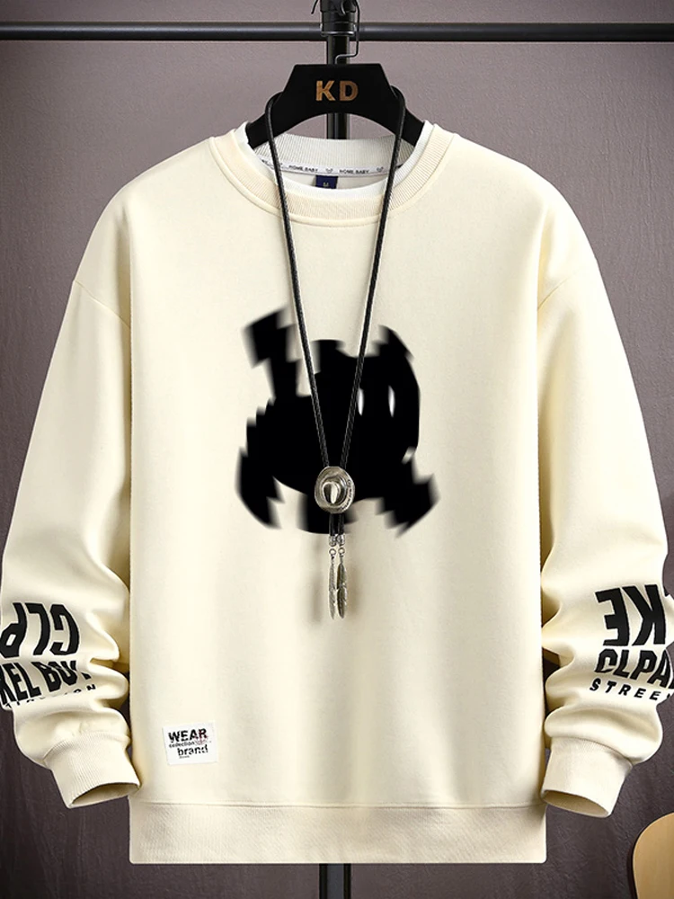 

Свободный свитшот с круглым вырезом и длинными рукавами, повседневная толстовка для мужчин, весна-осень, новинка, модный бренд, парная куртка