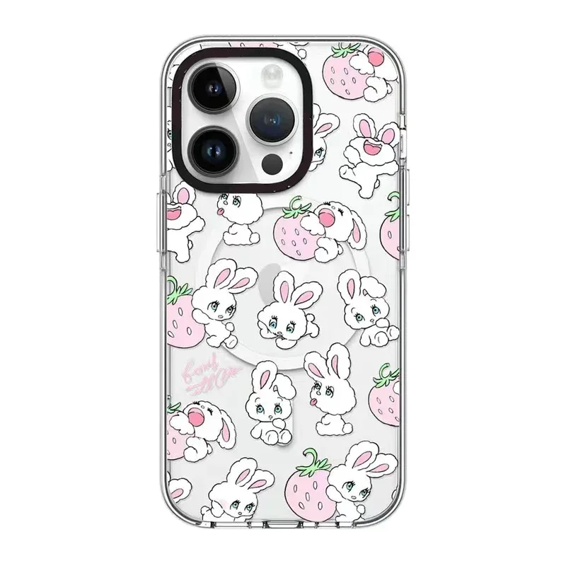 

MagSafe Acrylic Rabbit Colorful Phone Case Cover for IPhone 11 12 13 14 15 Pro Max Case for IPhone 14 Pro Max