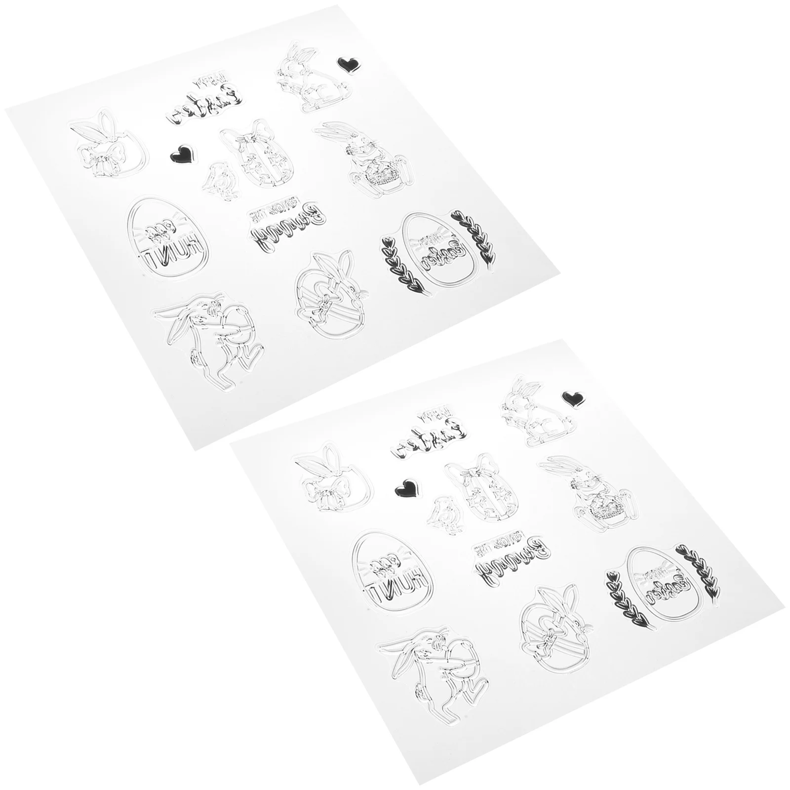 

2Pcs Easter Egg Clear Stamps Creative DIY Bunny Scrapbooking Album Decorative Hand Account Stamps Stamp Seal Clear Stamp