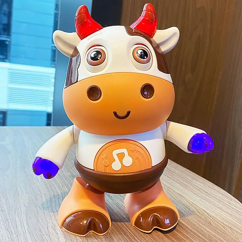 Baby Cow Musical Toys New Dancing Walking Baby Cow Toy with Music and LED Lights Learning Development Toy Kids gifts Toys