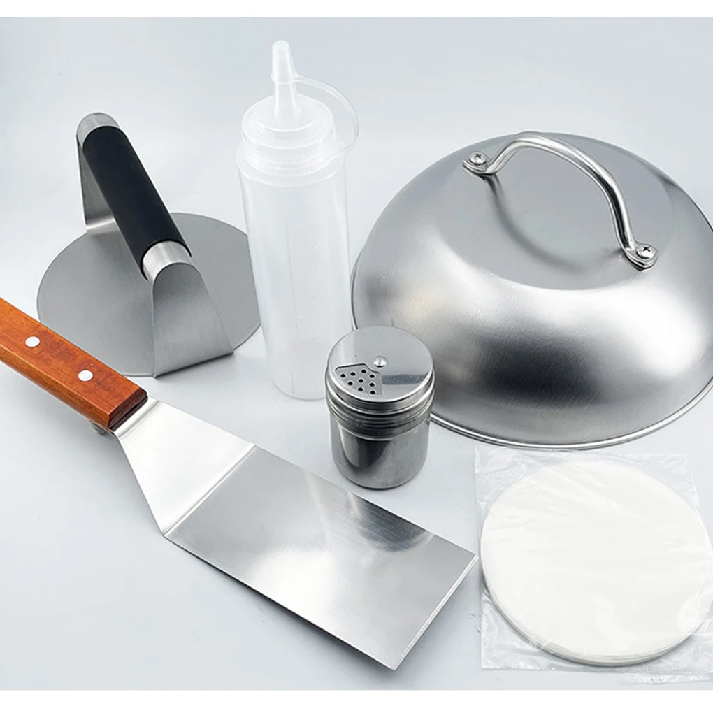 

Набор из нержавеющей стали Smashes Burgers, шесть наборов, пресс для гамбургеров, чистая, для мытья в посудомоечной машине, барбекю и приготовление барбекю