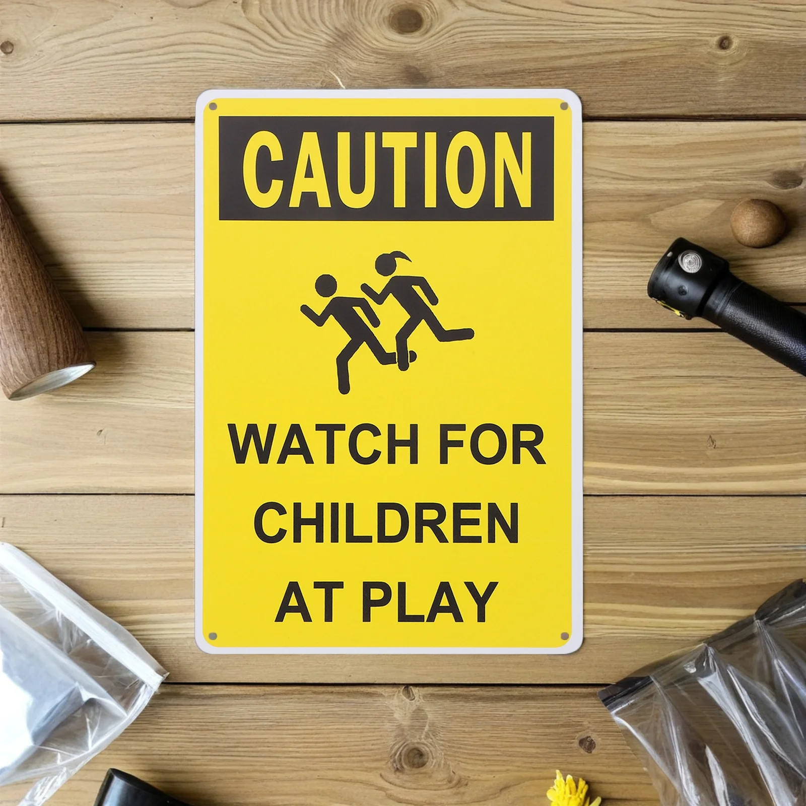 3 قطعة إشارات المرور تحذيرية معدنية بطيئة اللعب علامات السلامة للممرات حي المدارس الحدائق علامة تحذير #2