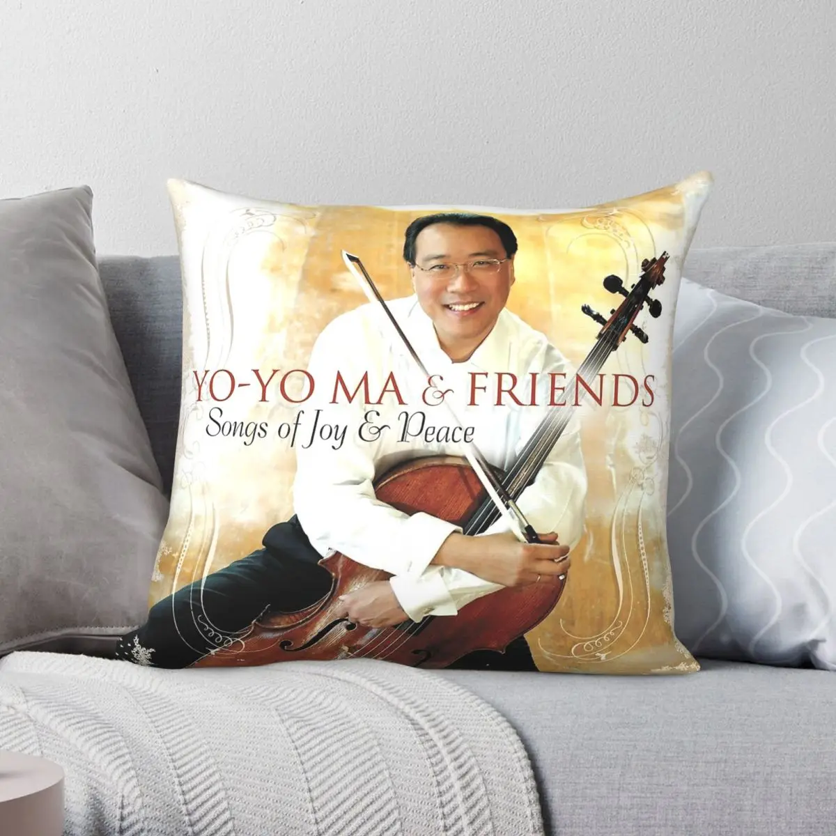 Yo-Yo Ma Songs Of Joy & Peace Pillowcase Polyester Linen Velvet Pattern Zip Decorative Throw Pillow Case Home Cushion Cover