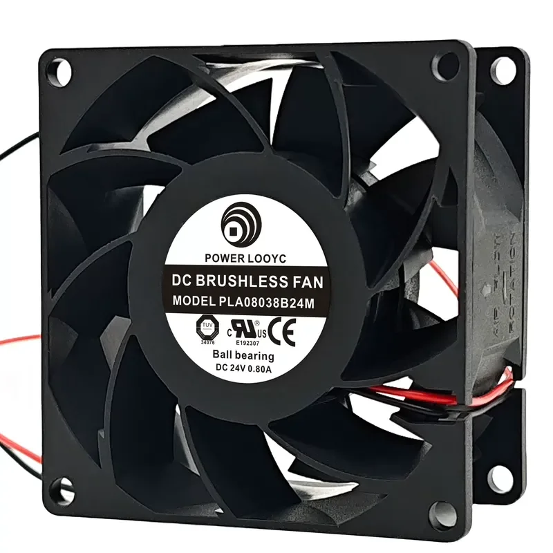 POWER LOGIC PLA08038B24M 24V 0.80A Cooling Fan for Siemens Inverter