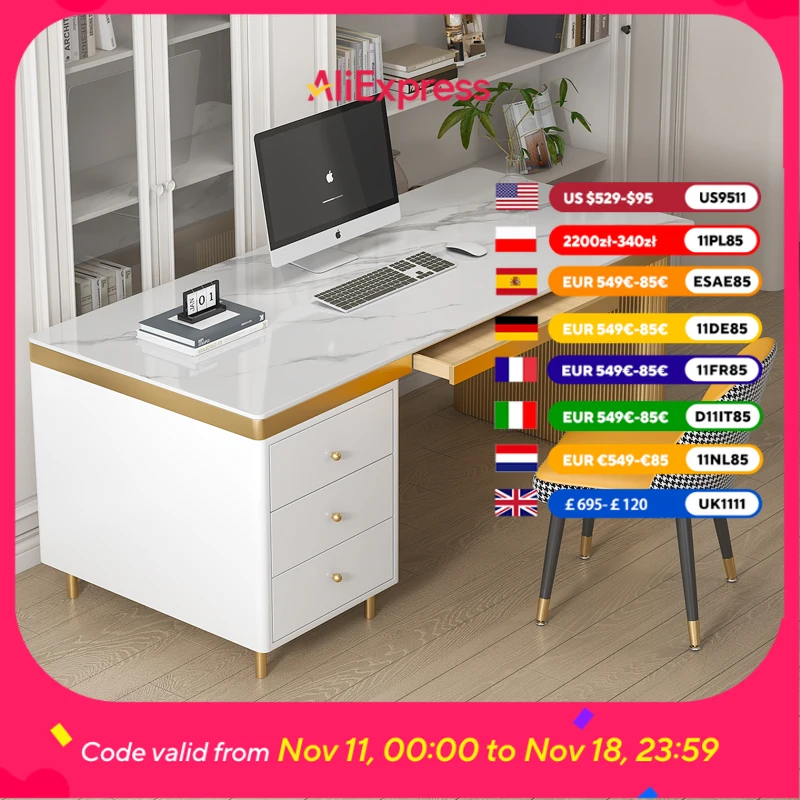 

Дизайнерский офисный стол для хранения, длинные роскошные ящики, органайзер для компьютерных столов, современная мебель Mesa Para Computador