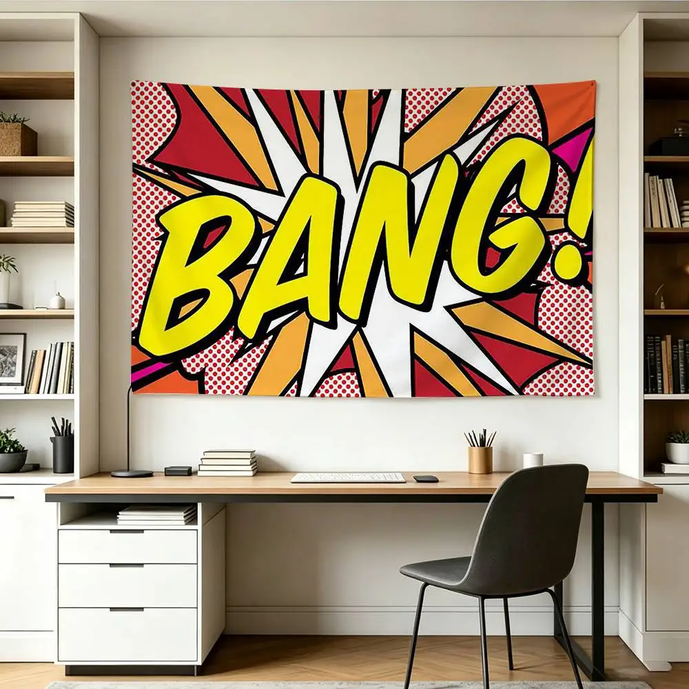 Pop Art Roy L-Lichtenstein Flags Wall Hanging Background Art Banner for Bedroom Home Outdoor Decor 2