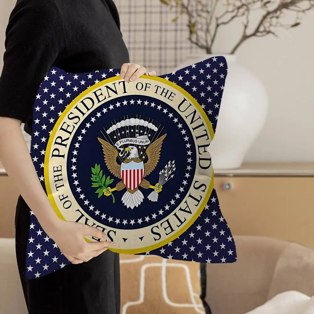 S-Seal of The P-President 45*45cm Cushion Cover Pillow Cover Decor Pillowcase Home Pillowcase for Couch Pillow