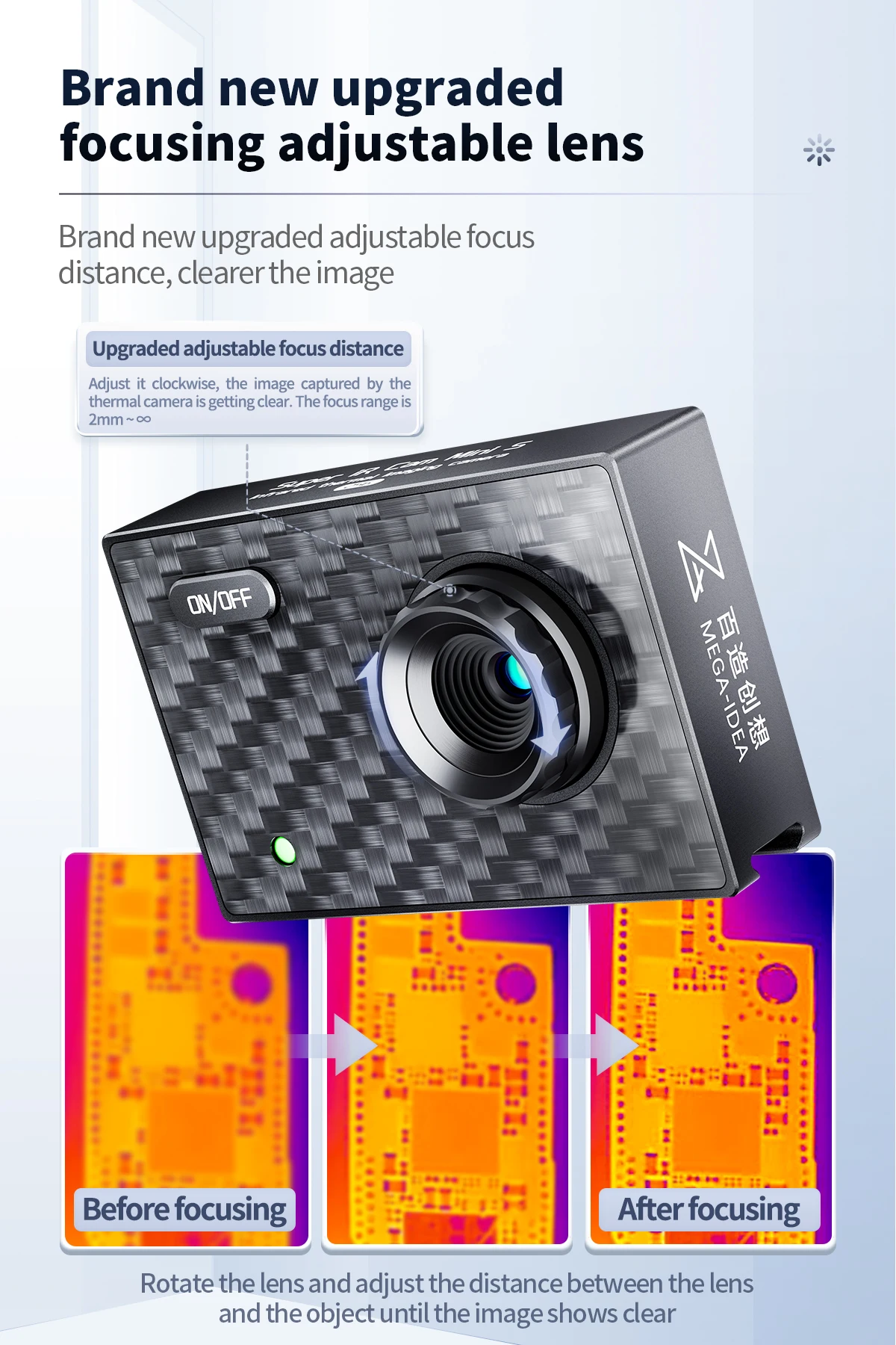 

QIANLI MEGA-IDEA Super IR Cam Mini S Microscope Infrared Thermal Imaging Camera Motherboard PCB Short Circuit Quick Diagnosis
