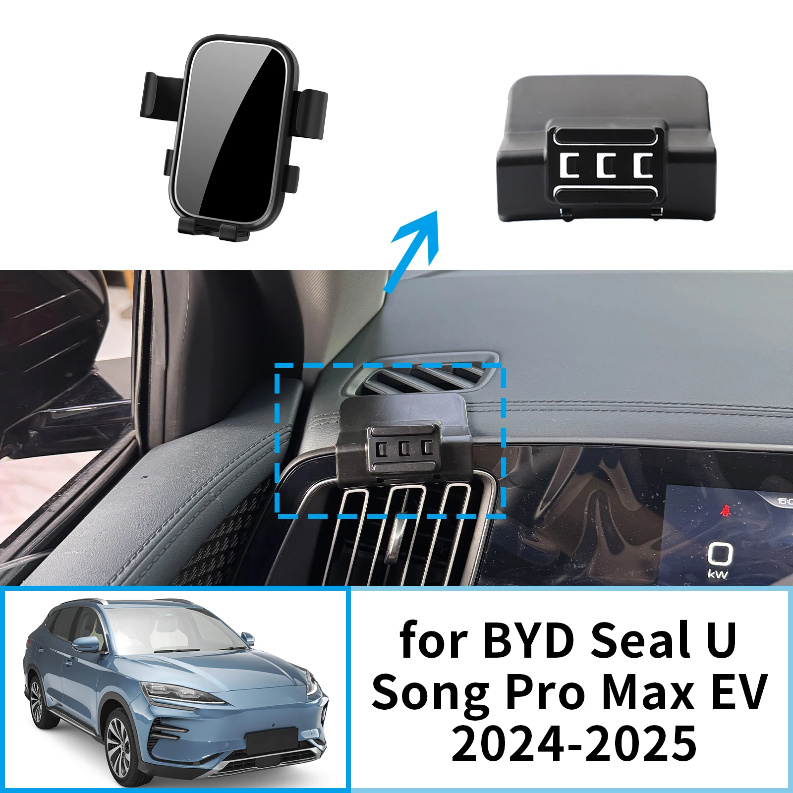 

for BYD Seal U Song Pro Max EV 2024 2025 Car Mobile Phone Holder Stand Auto GPS Bracket Navigation Accessories