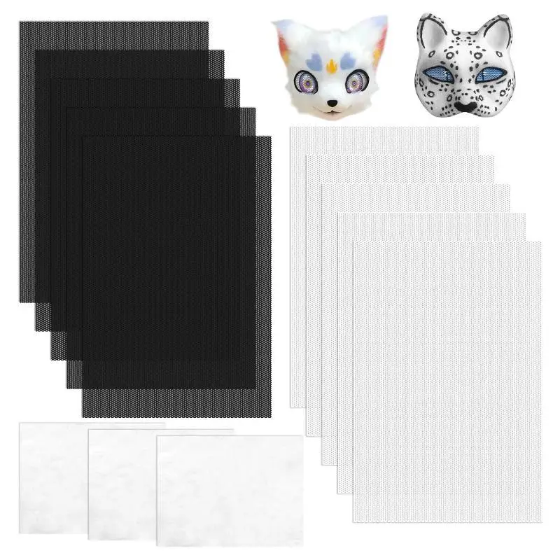 

10 Sheets Plastic White Mesh for Mask Eyes Patches Hairy Handicrafts Fursuit Pvc Screen