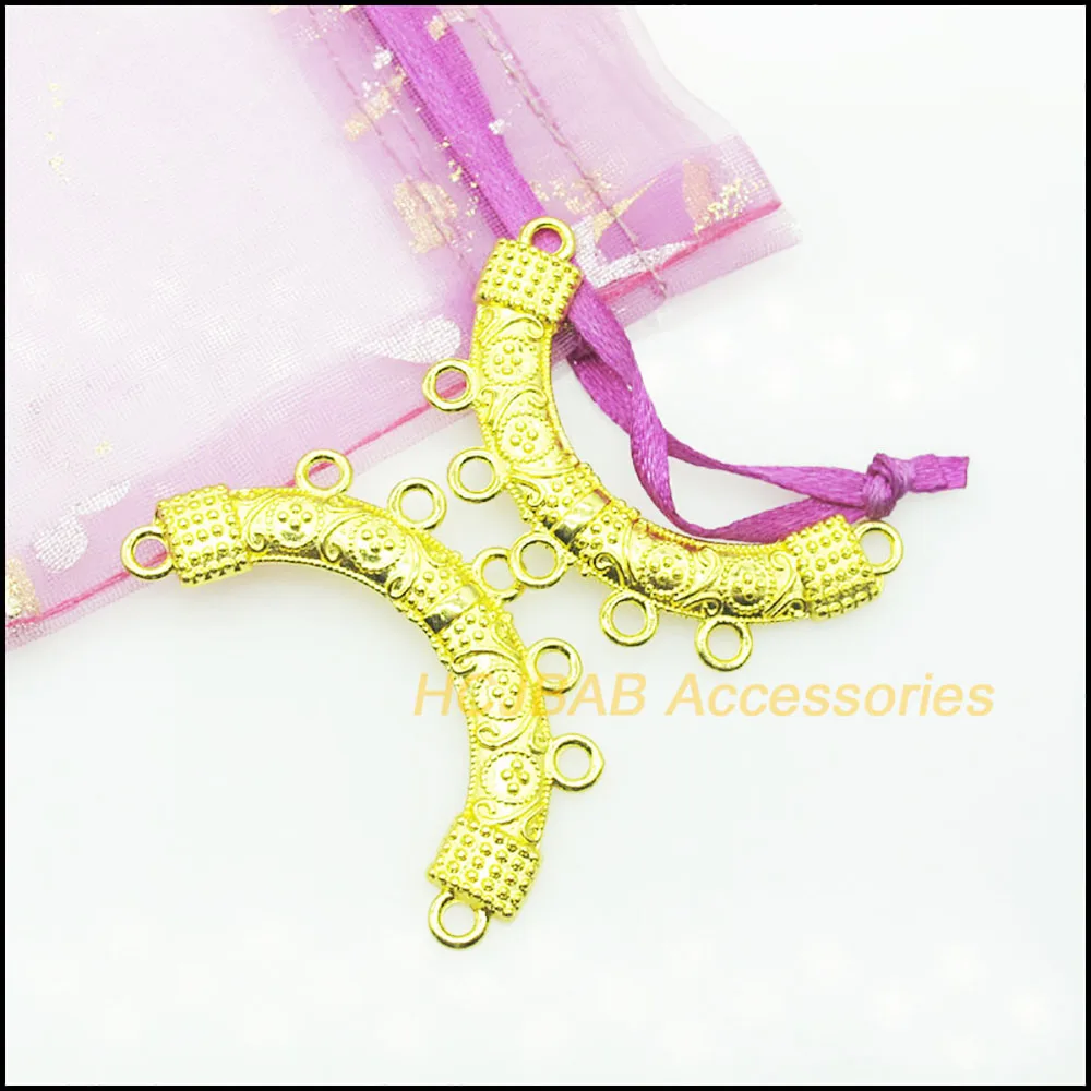 10Pcs Tibetan Silver Gold Bronze Plated Flower Charms Pendants Connectors 26x45mm