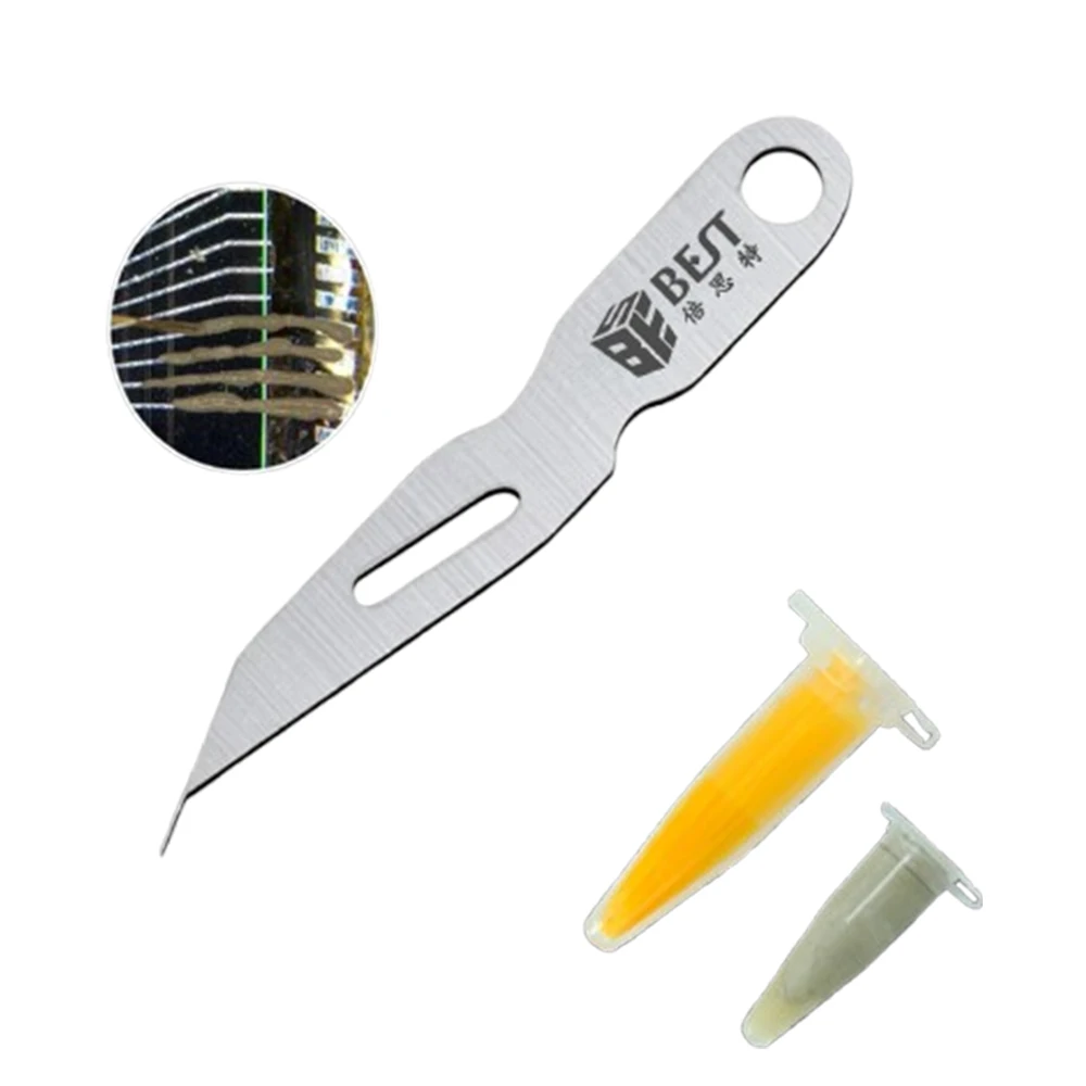 

Silver Paste Coating Blade Set Special Blade Superfine Flexible Tail Tip for Repair Mobile Phone Screen/Jump Wire Repairing