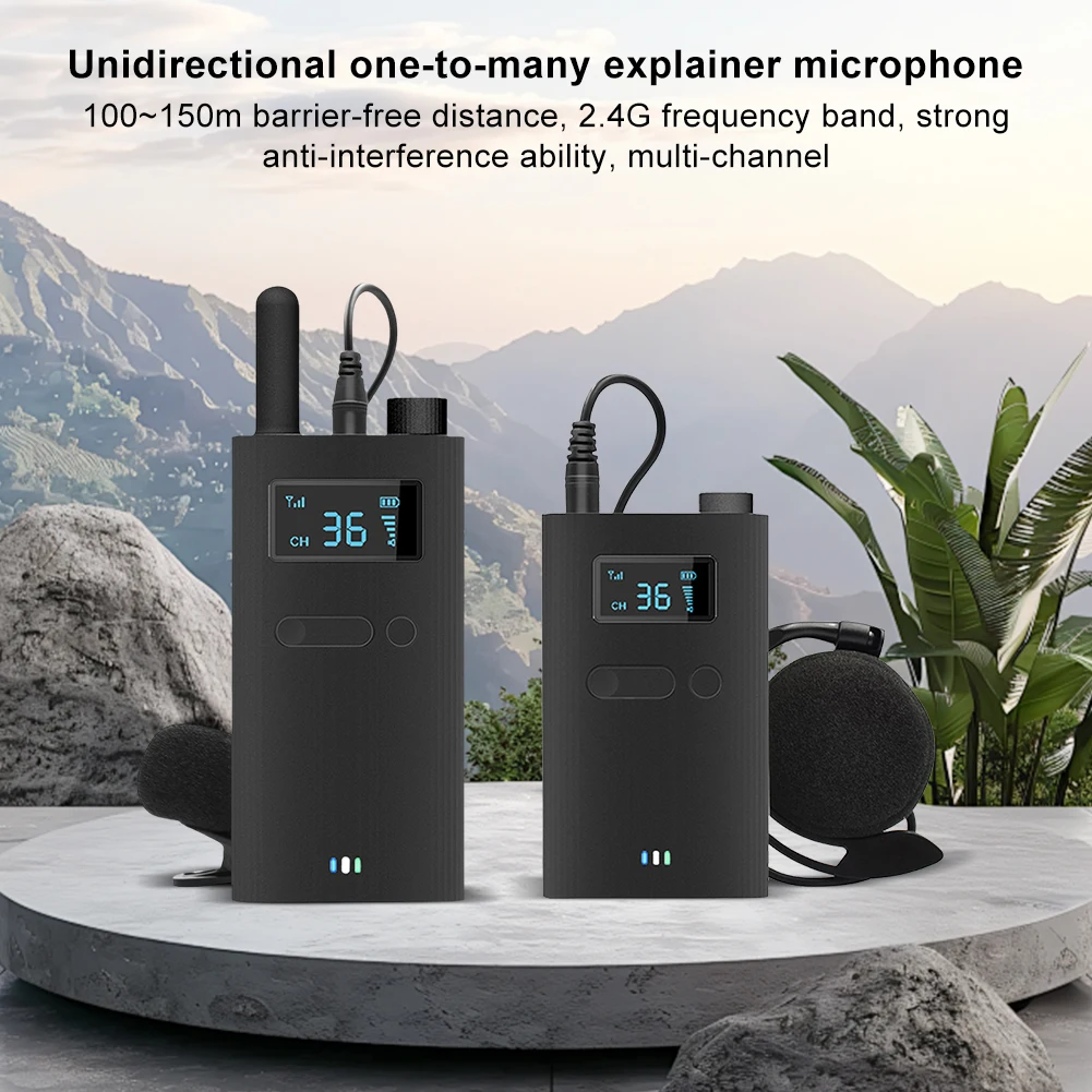 2,4G Tragbare Audio Sender Empfänger Whisper Tour Guide Sprechen Gerät Drahtlose Reiseleiter Audio System für Tour Kirche