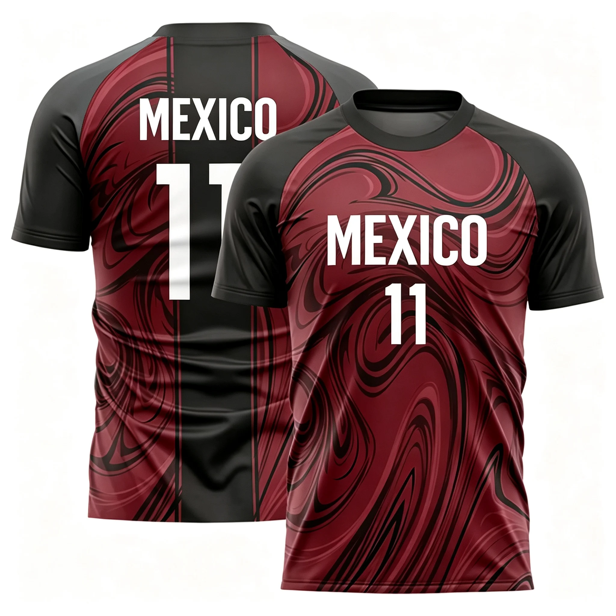 Men's Polyester Sports T Shirt Mexico 11 Letter Number Print Pattern Breathable Athletic Top