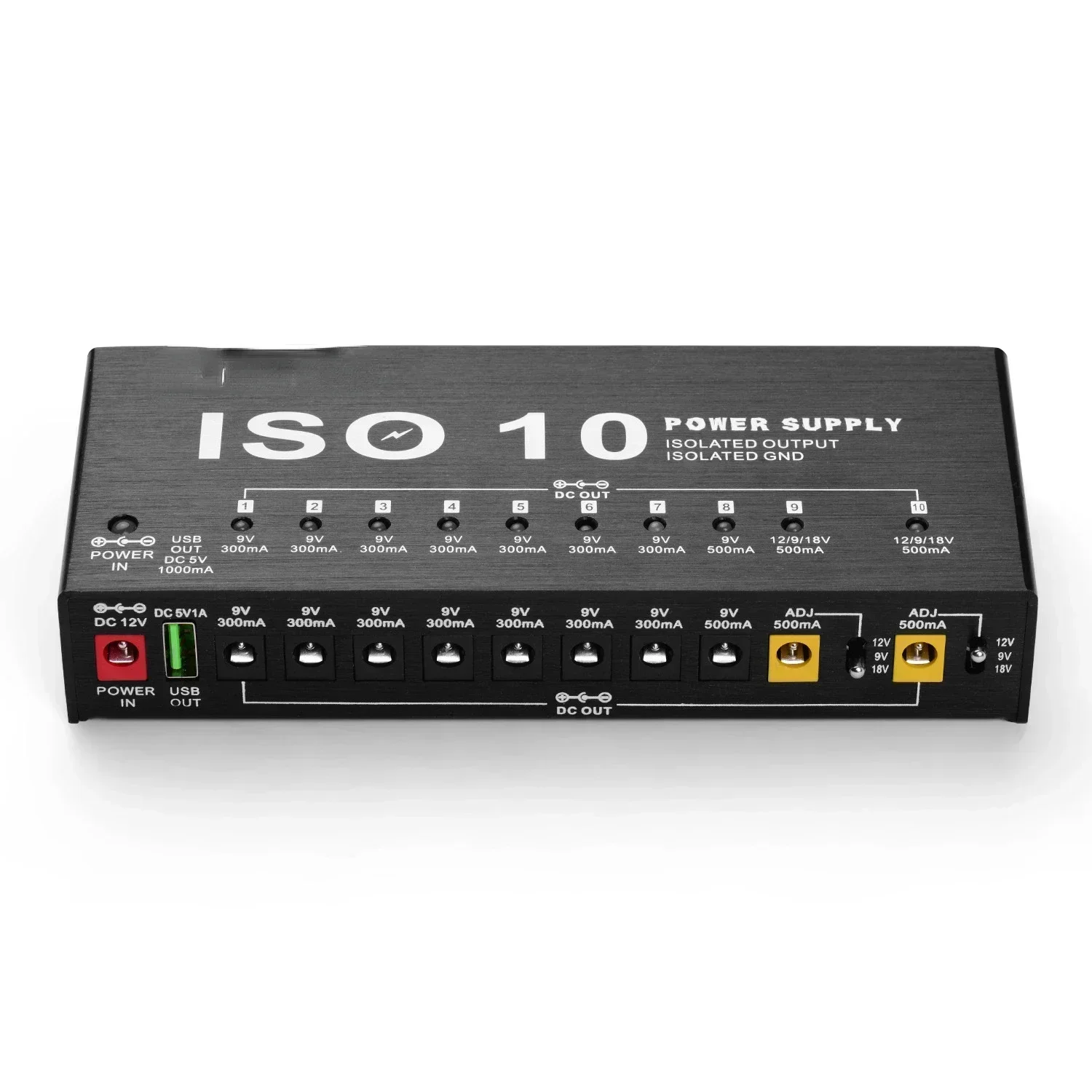 Independent 10-Way Effector Power Supply, Independent Output, Bottom Noise