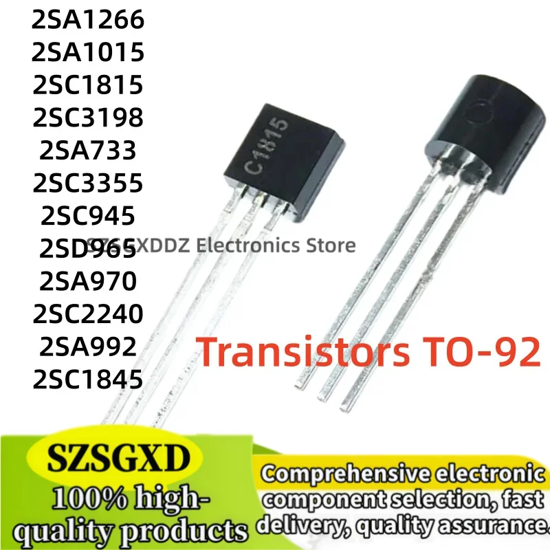50Uds 2SA970 2SC2240 2SA992 2SC1845 A1015 A1266 2SA1015 2SA1266 2SA733 2SC1815 2SC3198 2SC3355 2SC945 2SD965 Transistors TO-92