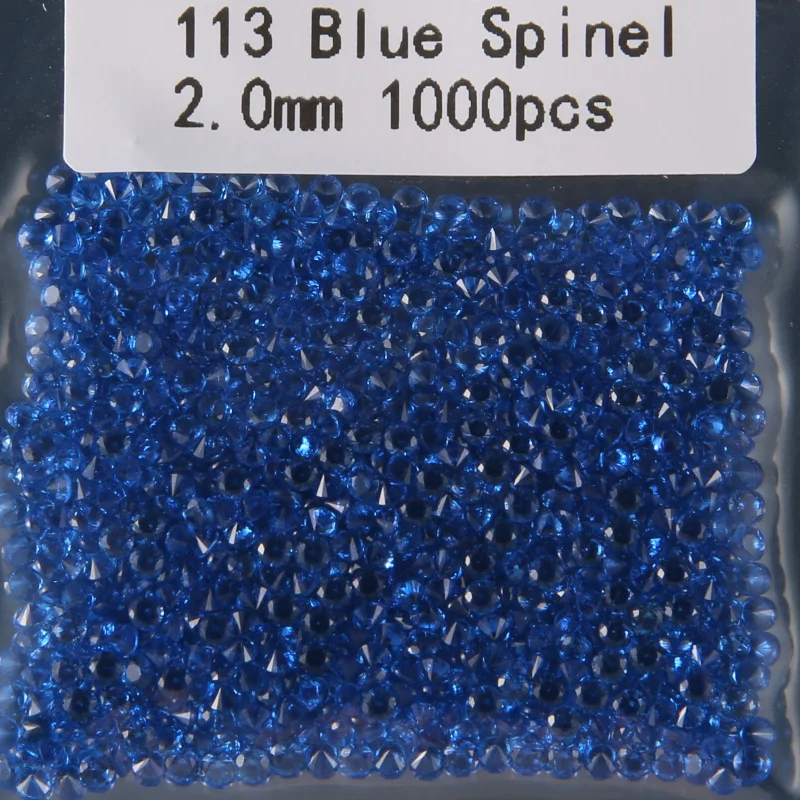 Wholesale Price 1.0~4.0mm Small Round Shape 113# Blue Spinel Gems Beads Lab Created Spinel Loose Stone For Jewelry Wax Setting