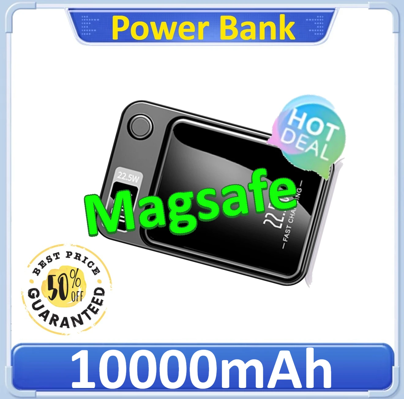 

Magnetic Charger Wireless Power Bank 22.5W USB-C Fast Charging with LED Display For IPhone 17 16 15 14 13 12 All Series 10000mAh