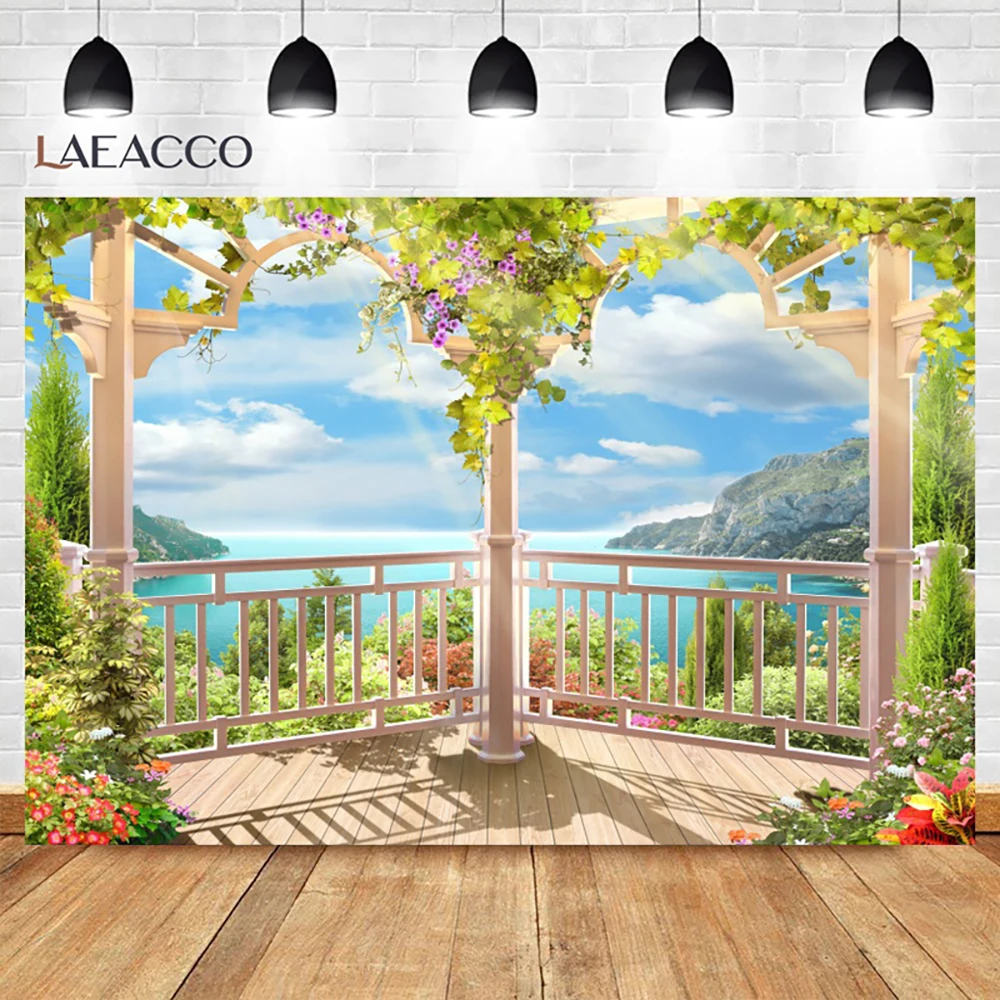 خلفية شاطئ استوائية صيفية ، منظر بحر النوافذ ، أشجار جوز الهند ، أوراق النخيل ، العطلات ، خلفية المالديف ، مستلزمات استوديو الصور