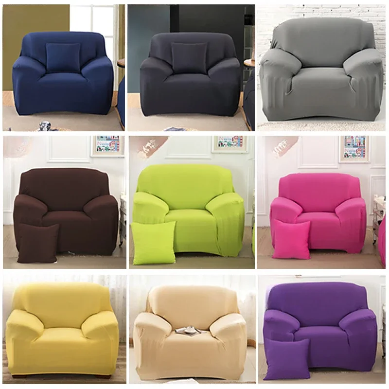 Thick Elastic Sofa Cover Solid Color Slipcover Furniture Protector for Bedroom Office Living Room Home Decor Sofa Cushions