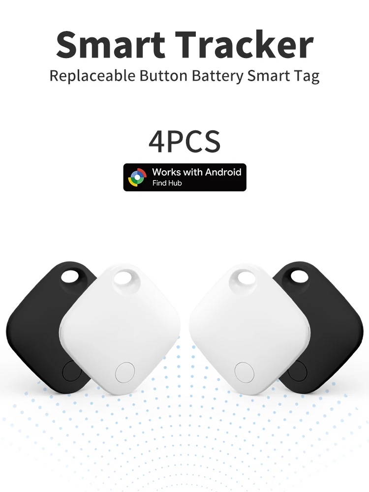 Smart Tag 4er-Pack Bluetooth Anti-Verlust Schlüsselfinder Kompatibel mit Android Find Hub Austauschbare CR2032 Batterie für Schlüssel Geldbörse Gepäck – Detail 1