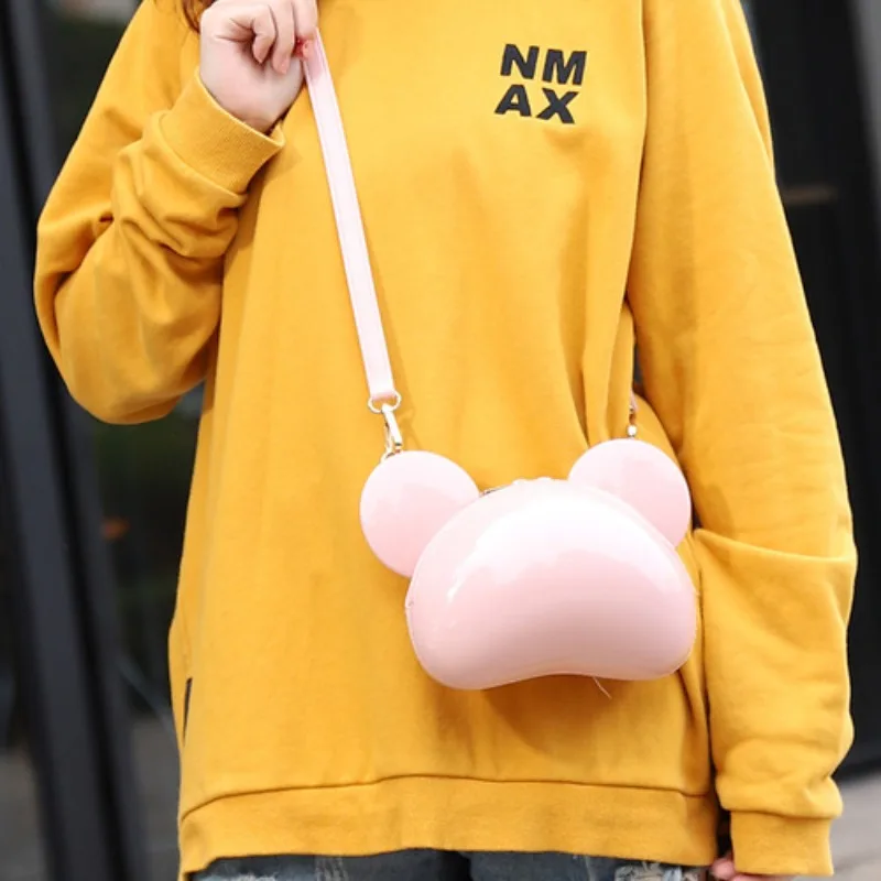 

Желейная сумка Disney с Микки Маусом и ушками Микки Мауса, милая пляжная сумка через плечо из ПВХ с героями мультфильмов для женщин и девочек, повседневное уличное использование