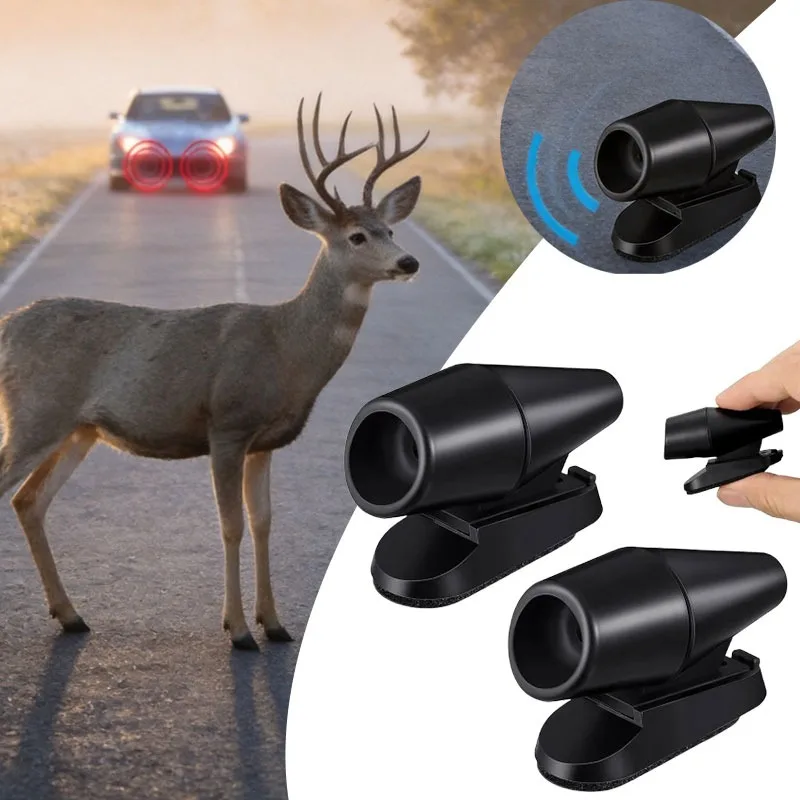 Car Deer Repeller Vehicle Ultrasonic Animal Repellent Wind Whistle Safety Alarm Outdoor Driving Collision Avoidance Warning Tool