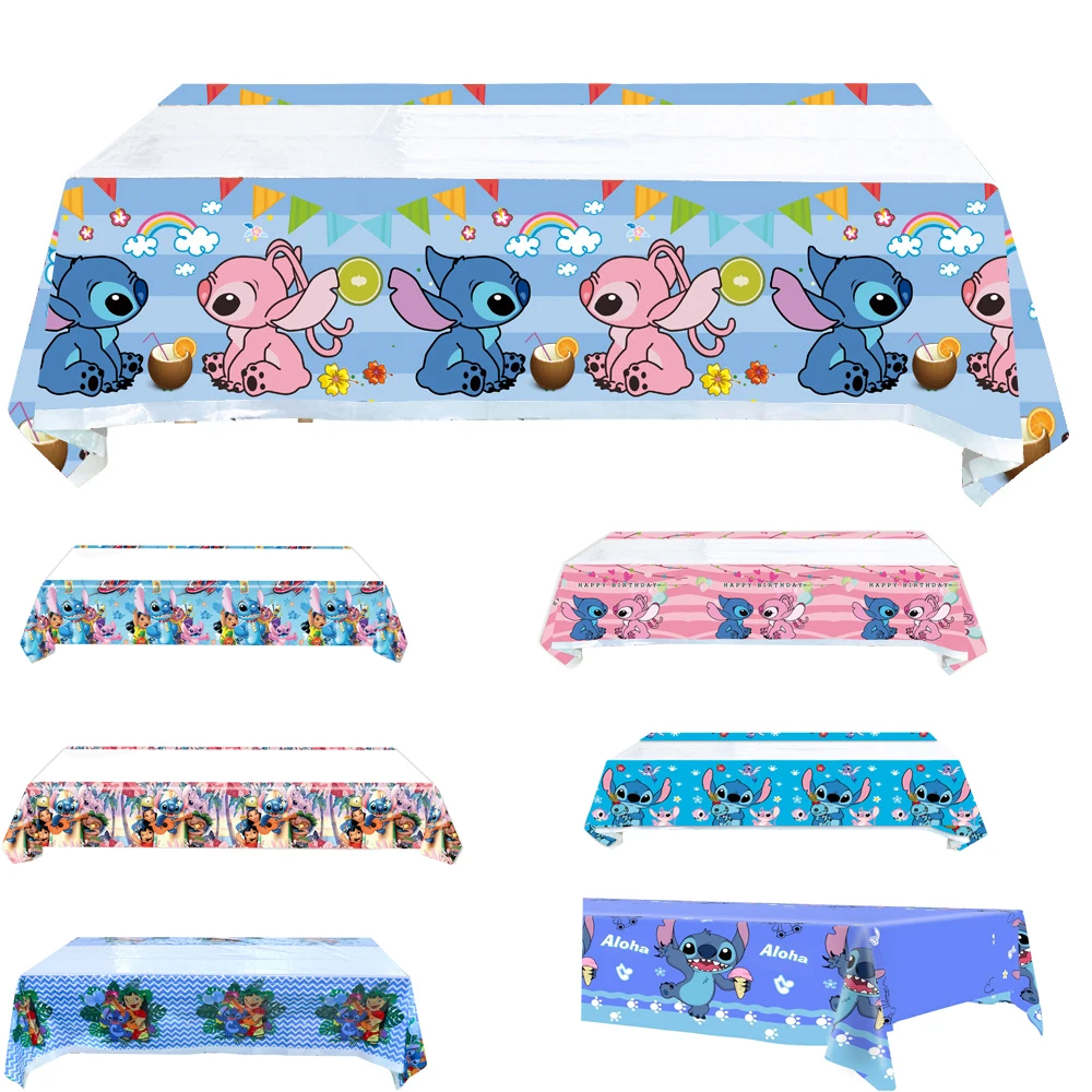 Stitch Theme 1pcs/lot Happy Birthday Party Table Cover Baby Shower Decorations Kids Boys Girls Favors Plastic Tablecloth