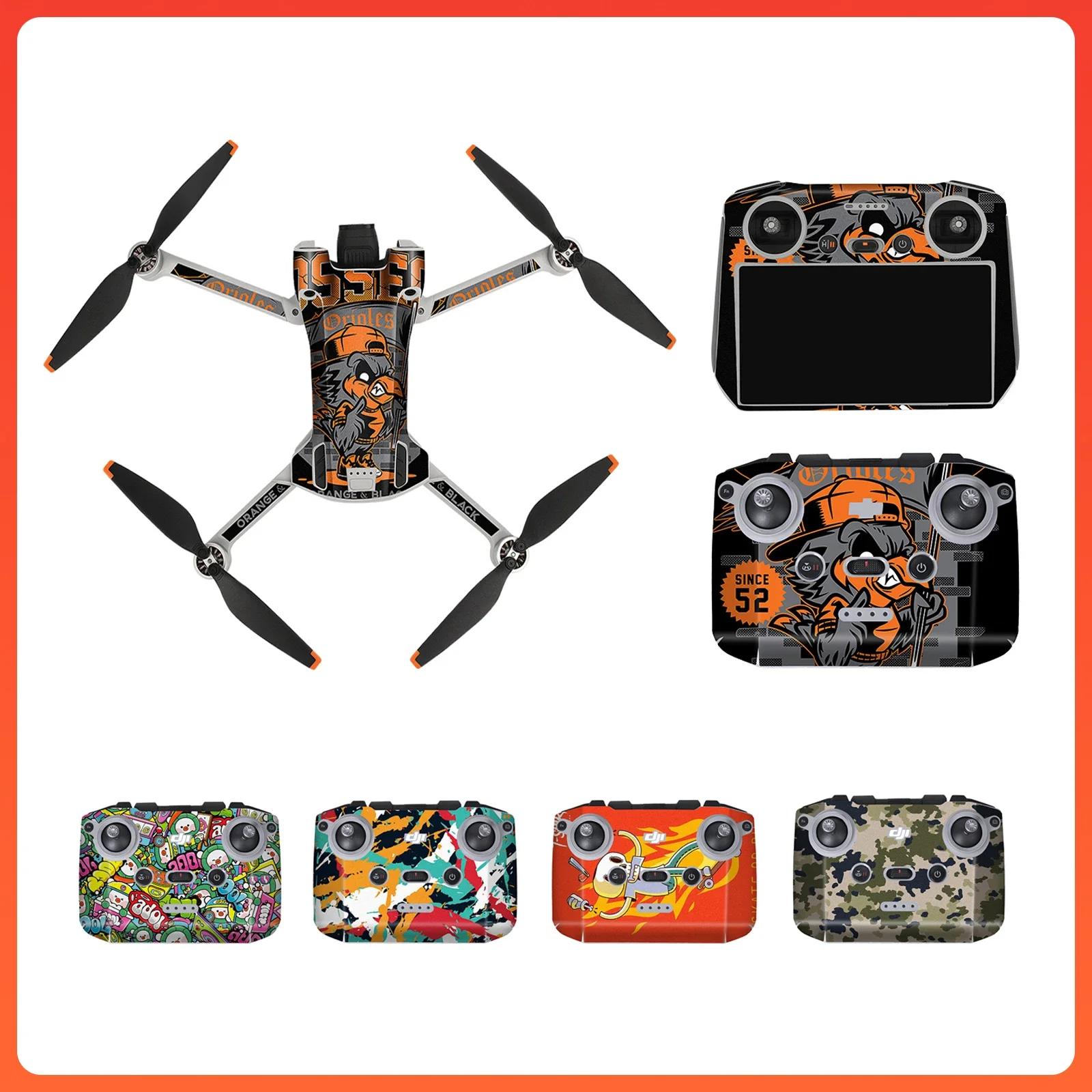 Miếng Dán Da DJI MINI 3 Pro Dán Bảo Vệ Nhựa PVC Chống Thấm Nước Miếng Dán Máy Bay Không Người Lái Da Toàn Thân Bảo Vệ Cánh Tay DJI RC N1 Drone phụ Kiện