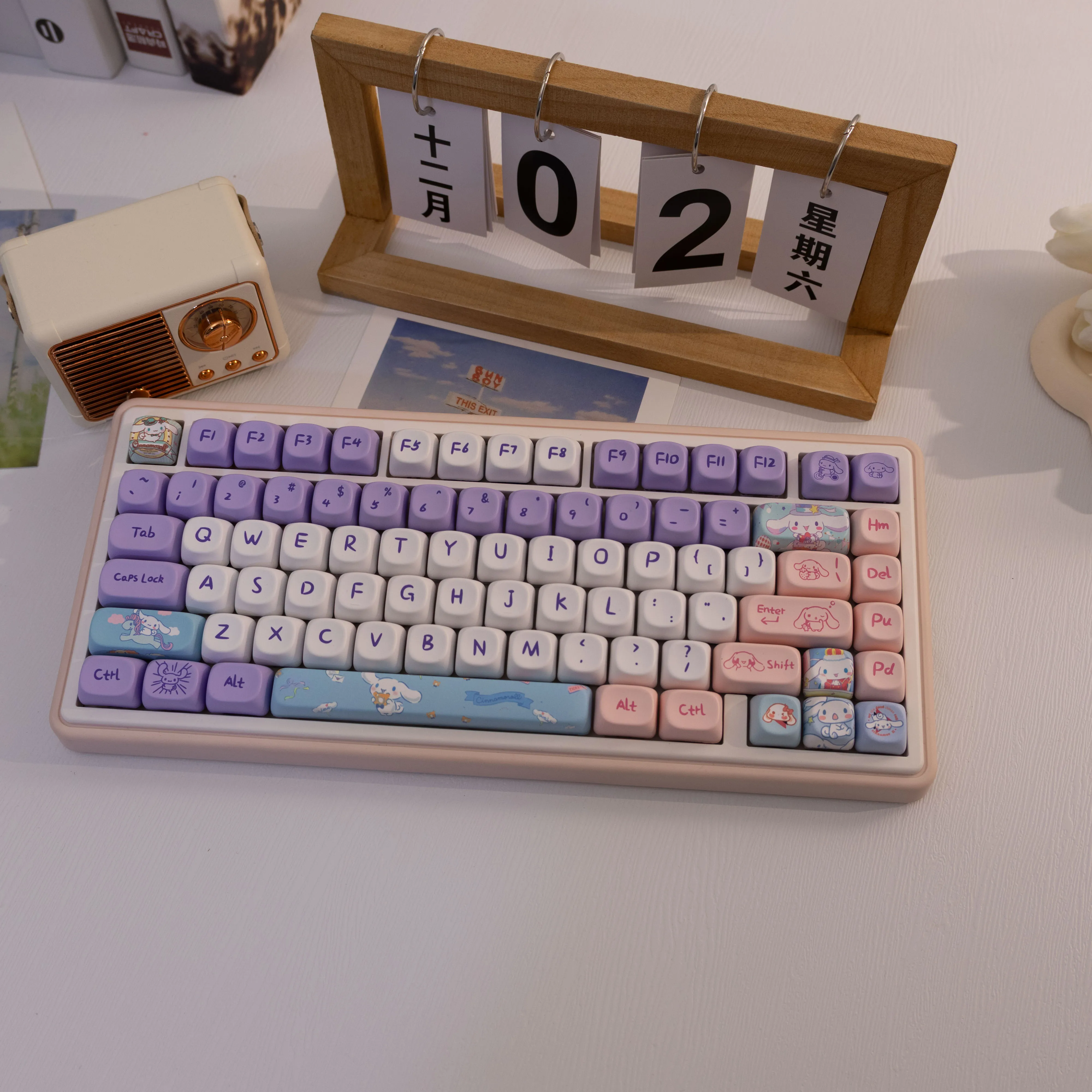 147 Keys Cinnamoroll PBT Keycaps Dye-Sub MOA Profile for MX Switch 61 64 68 87 96 104 108 Mechanical Keyboard