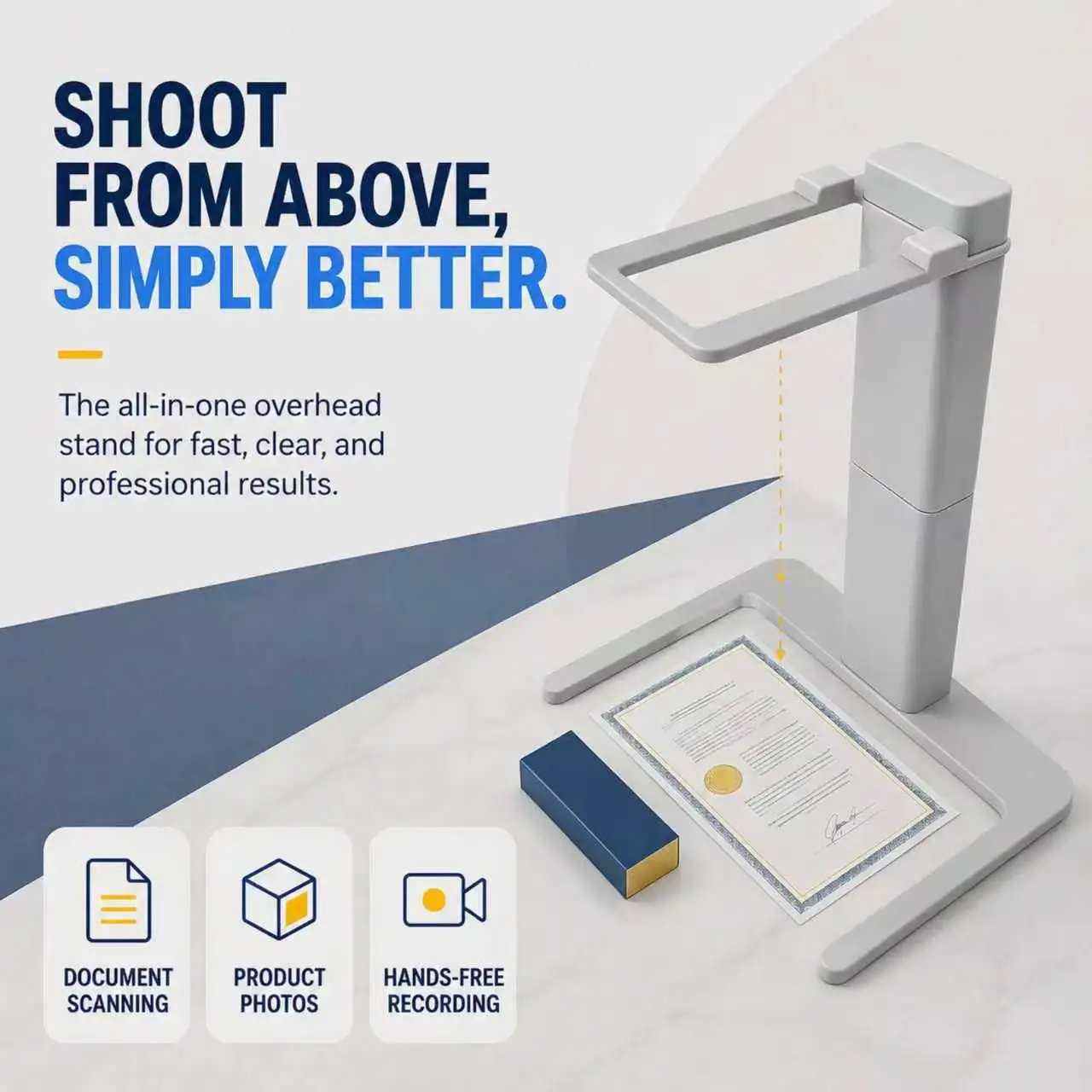 Overhead Phone Camera Bracket For Document Scanning Adjustable Cellphone Filming  Photography Stand Accessories