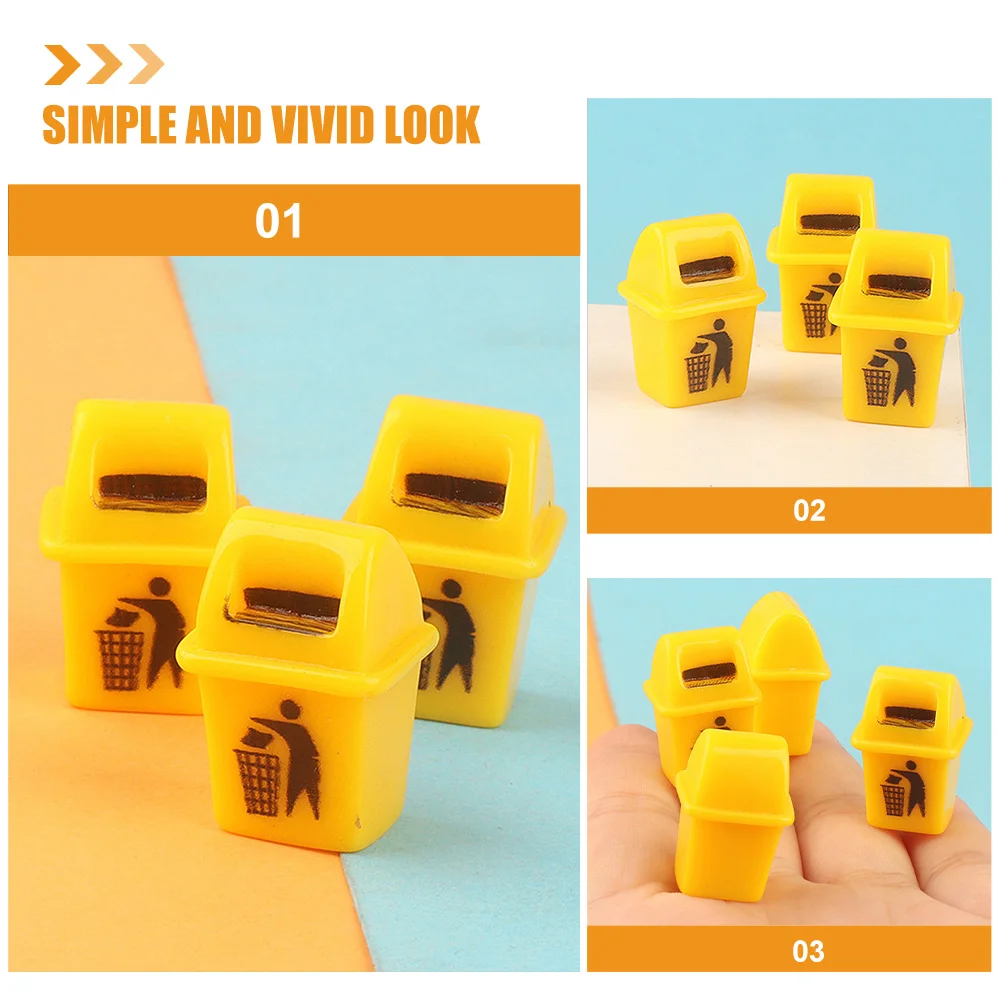15Pcs Mini Trash Can Wear Resistant Miniature Waste Bin for Mini House Layout Miniature House Accessories Dollhouse Miniatures