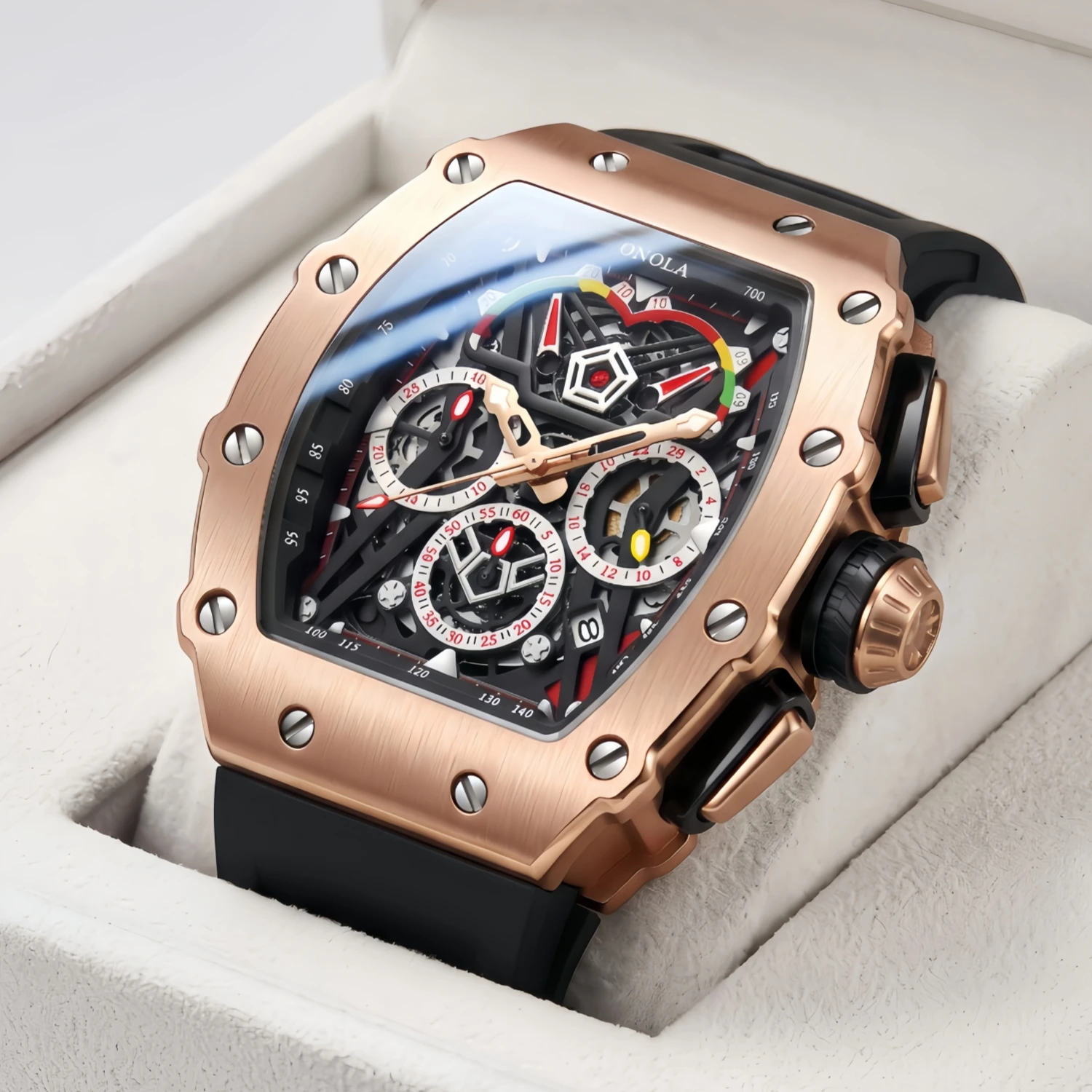 ONOLA 2021 Top Brand Watch Men Luxury Multifunctional Luminous Waterproof Sports Chronograph Quartz Watches Clock Relogio image 5